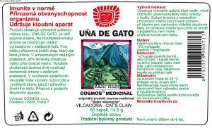 Etiketa produktu Uña de Gato - Cosmos®Medicinal