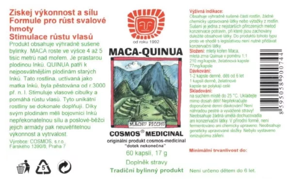 Etiketa produktu Maca-Quinua - Cosmos®Medicinal