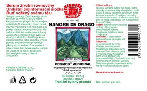 Etiketa produktu Sangre de Drago - Cosmos®Medicinal