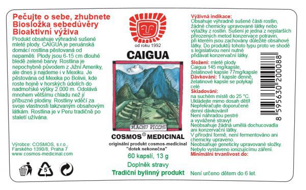 Etiketa produktu Caigua - Cosmos®Medicinal