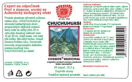 Etiketa produktu Chuchuhuasi - Cosmos®Medicinal